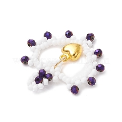 Подвески в форме сердца из стеклянных бусин&nbsp;PALLOY-MZ00588