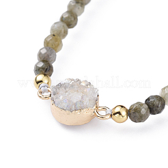 Регулируемые натуральные индийские агат плетеные браслеты из бисера BJEW-JB04558-03