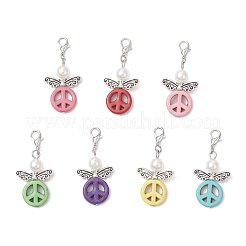 Синтетическая бирюза и абс пластик искусственный жемчуг подвески украшения HJEW-JM03623