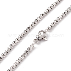 Collana pendente a colonna in lega con 201 catene a scatola in acciaio inossidabile&nbsp;NJEW-E016-20AS