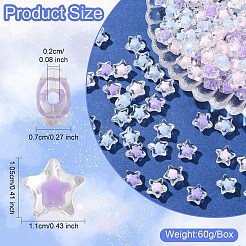 60 г 3 цвета прозрачные акриловые бусины TACR-YW0002-46