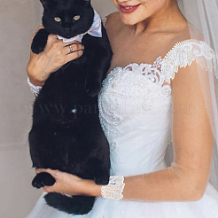 Отделка из полиэстерового кружева в виде листьев OCOR-WH0070-132A