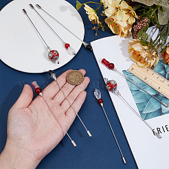 8 шт. броши 4 стилей из стекла&nbsp;AJEW-DR00049