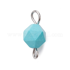 Facettierte natürliche gemischte Edelstein Sternschliff runde Verbinder Charms&nbsp;PALLOY-JF02722-02