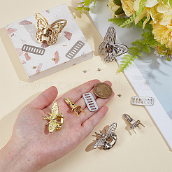 4 шт. 4 стиля цинкового сплава с замком-бабочкой для сумки&nbsp;FIND-NB0006-88