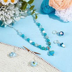 5 шт. фарфоровые подвески-маркеры для фиксации стежков HJEW-NB00275