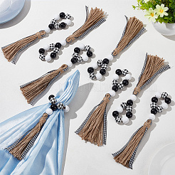 Кольцо для салфеток из дерева с рождественской тематикой AJEW-AB00032