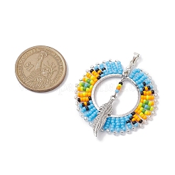 Кулон в виде перьев из стекла и сплава&nbsp;PALLOY-MZ00239