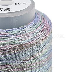 ポリエステル6重コード  メタリック糸付き  ジュエリー作りのための  カラフル  0.5mm  約251.53ヤード（230m）/ロール&nbsp;OCOR-L046-A04