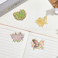 4 шт. латунные закладки-бабочки&nbsp;AJEW-WH20054-145