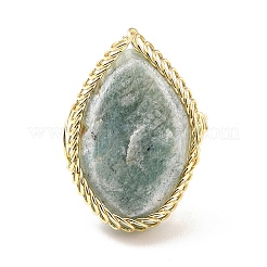 Регулируемое кольцо с конским глазом из натурального амазонита G-D458-03G-08-RS