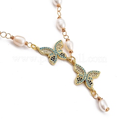 Ensemble de bijoux en zircone cubique micro pavé en laiton papillon&nbsp;SJEW-JS01124