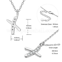 Colliers avec pendentif initial en argent sterling plaqué rhodium&nbsp;JN920A