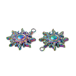 イオンプレーティング（IP）304ステンレスペンダント  太陽のチャーム  虹色  19.5x17x2.5mm  穴：1.8mm&nbsp;STAS-A070-14MC