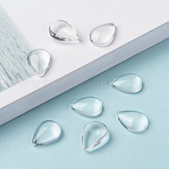 Прозрачные каплевидные стеклянные кабошоны GGLA-R024-14x10