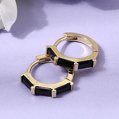 Orecchini a cerchio in ottone con pavé di zirconi cubici&nbsp;EJEW-G471-09G