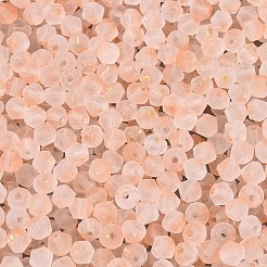 すりガラスのシードビーズ  丸い穴  双円錐形  金粉付き  ライトサーモン  4.5x3.5~4mm  穴：1.1mm  約6428個/ポンド&nbsp;SEED-N012-01G