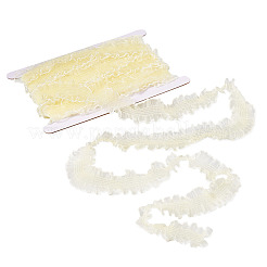 10 ярд полиэстеровой плиссированной эластичной кружевной отделки&nbsp;SRIB-TA0001-23C