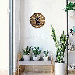 Настенные часы с принтом из мдф HJEW-WH0058-020