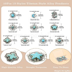10шт 10 стиля подвески из сплава в тибетском стиле&nbsp;FIND-CJ0002-17