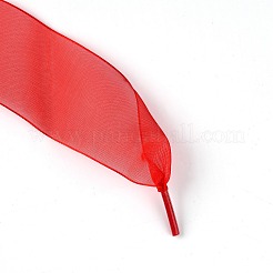 Flache transparente Schnürsenkel aus Polyesterchiffon&nbsp;DIY-WH0265-04F
