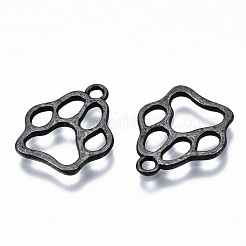 チベット風亜鉛合金チャーム  犬の足跡  鉛フリー＆カドミウムフリー  ガンメタ色  19.6x17x1.5mm  穴：2mm  約4165個/5000g&nbsp;TIBEP-R334-229B-RS