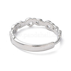 変色しない304ステンレススチール中空インフィニティ調節リング  ステンレス鋼色  内径：18mm&nbsp;RJEW-D006-24P