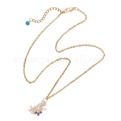 Подвеска в виде кошки с цветком&nbsp;NJEW-JN05715