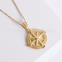 Винтажные ожерелья из нержавеющей стали с подвеской в виде компаса для мужчин MA3570