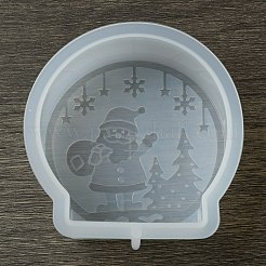 Diyのシリコーンキャンドル型  クリスマステーマの樹脂鋳造型  UVレジン用  エポキシ樹脂工芸品作り  ホワイト  78x77x26mm&nbsp;LS-DIY-A055-02A