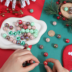 Weihnachtsthema 100 Stück 5 Farben undurchsichtige Acrylperlen&nbsp;MACR-SP0001-01B-04