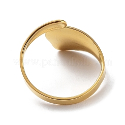304ステンレススチールオープンカフリング  ゴールドカラー  リング  usサイズ8 1/2(18.5mm)&nbsp;RJEW-Z024-02G-03