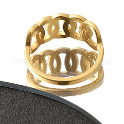 Полое кольцо из нержавеющей стали 304 для женщин&nbsp;RJEW-L126-18B-G