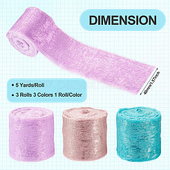 3 шт. двухцветная атласная лента с бахромой длиной 3 ярда&nbsp;SRIB-TA0001-20