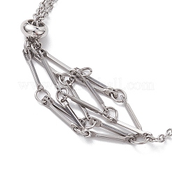 Устойчивый к потускнению регулируемый плетеный 201 нержавеющая сталь макраме сумка кабель цепь слайдер браслет изготовление&nbsp;BJEW-JB10284-02