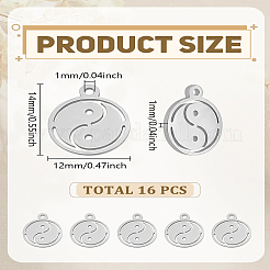 16 шт. подвески из нержавеющей стали 304&nbsp;STAS-LP0003-22
