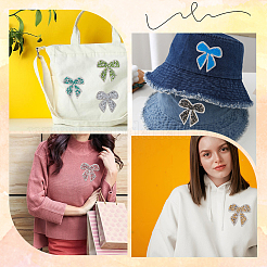 16 шт. 8 стиля аппликации со стразами в виде банта с горячей фиксацией DIY-CP0009-65