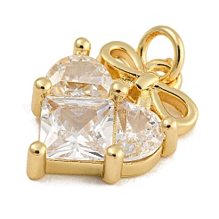 Покрытие стойки латунь микропаве прозрачные подвески из кубического циркония&nbsp;KK-U030-14G