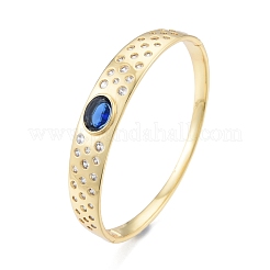 Brazalete con bisagra ovalada de circonita cúbica&nbsp;BJEW-G651-10G-02