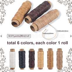 6 рулон 6-х цветного плоского вощеного полиэфирного шнура YC-CY0001-01