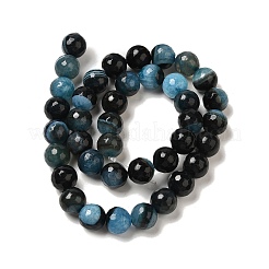 天然瑪瑙（染色・加熱）ビーズ連売り  多面カット  ラウンド  空色  10~10.5mm  穴：1mm  約38個/連  15.16~15.28''（38.5~38.8センチメートル）&nbsp;G-H066-B07-03