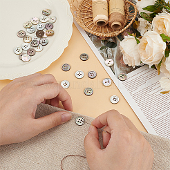 60 шт. 4 пуговицы из натуральной ракушки пауа BUTT-AR0001-16