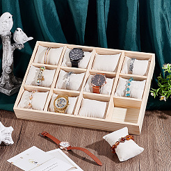 12 Gitter-Ausstellungstabletts aus Holz für Armbänder&nbsp;BDIS-WH0006-010