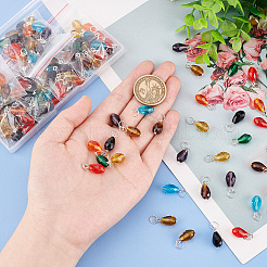 144шт 8 комплекта стеклянных подвесок с камнями-талисманами FIND-PH0009-37