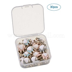 合金エナメルチャーム  ライトゴールド  象  ミックスカラー  17x14.5x5mm  穴：1.8mm  3色  10個/カラー  30個/箱&nbsp;ENAM-TA0001-12