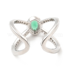 Кольца-манжеты из латуни с микропаве из кубического циркония&nbsp;RJEW-E064-20