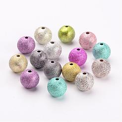 Colore misto getto tondo dipinto perline acriliche&nbsp;X-PB24P9286