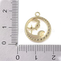 Pendenti in zirconi cubici trasparenti in micro pavè di ottone&nbsp;LS-FIND-B077-02G-03