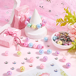 50шт круглые непрозрачные акриловые бусины&nbsp;MACR-SC0002-35