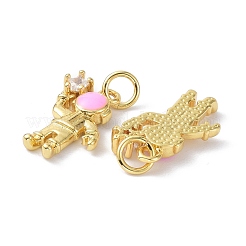 Pendente in ottone chiaro smalto cubic zirconia&nbsp;ZIRC-C021-46G